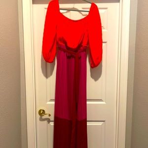 Off the shoulder long sleeve maxi dress
